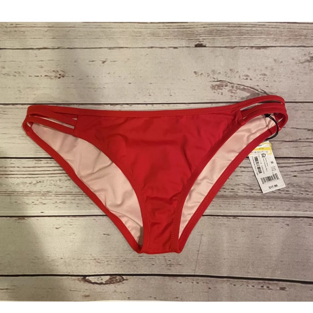 Shade & Shore Red BikiniHipster Sz L Spilt hip NWT